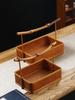 Handmade Bamboo Lacquered Basket - Chinese Retro Tea Set and Snack Organizer