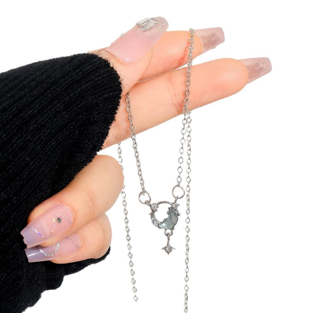 New Star Range Moon Necklace Silver Dream Chasing Star River Moon Necklace for Women