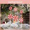 Festive 3pcs Red And White Candy Cone Ornaments For Christmas Tree Decorations