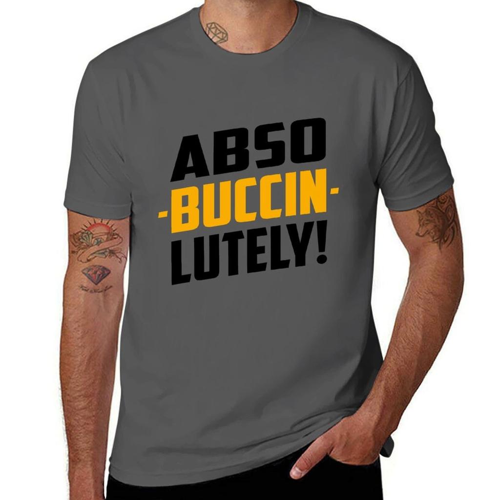 Abso-Buccin-Lutely T-Shirt Man T Shirt Cotton High Quality Cotton Tshirt 100% T Shirts for Man Slim Fit T-Shirt