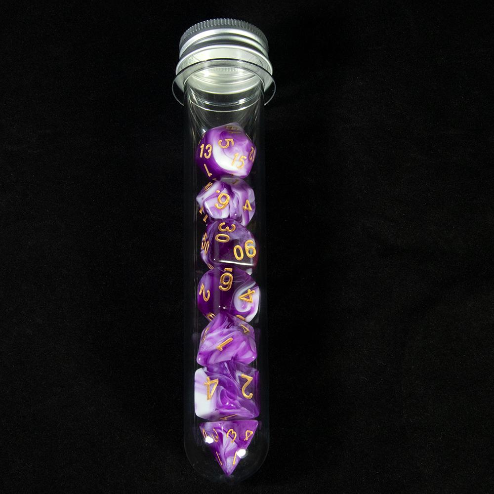 DND Game Dice 7pcs Polyhedral Double Colors Dice with Tube for D&D RPG Party Entertainment Game Supplies