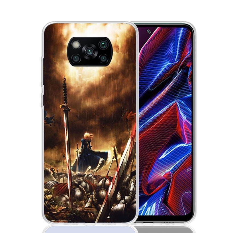 Fate Zero Stay Night Saber Case Phone Cover for Xiaomi Redmi Note 10 9 9S 8 8T 7 5 Pro Mi 12T 11T 10T 9T 12 11 Lite A3 A2 Trend