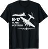 B-17 Flying Fortress WW2 Heavy Bomber Aircraft Blueprint T-Shirt