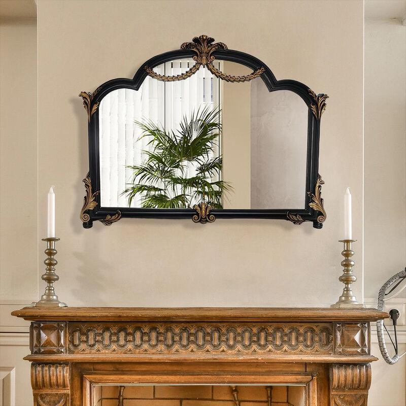 MARYYA French Retro Carved Decorative Bathroom Mirror