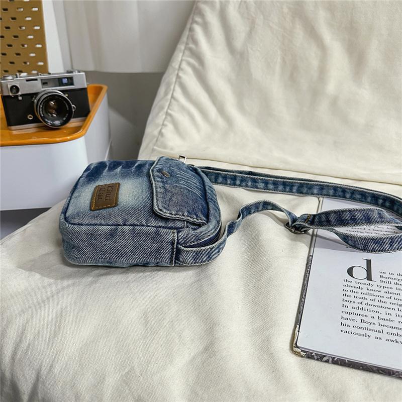 Denim Mobile Phone Bag Letter Shoulder Crossbody Bag