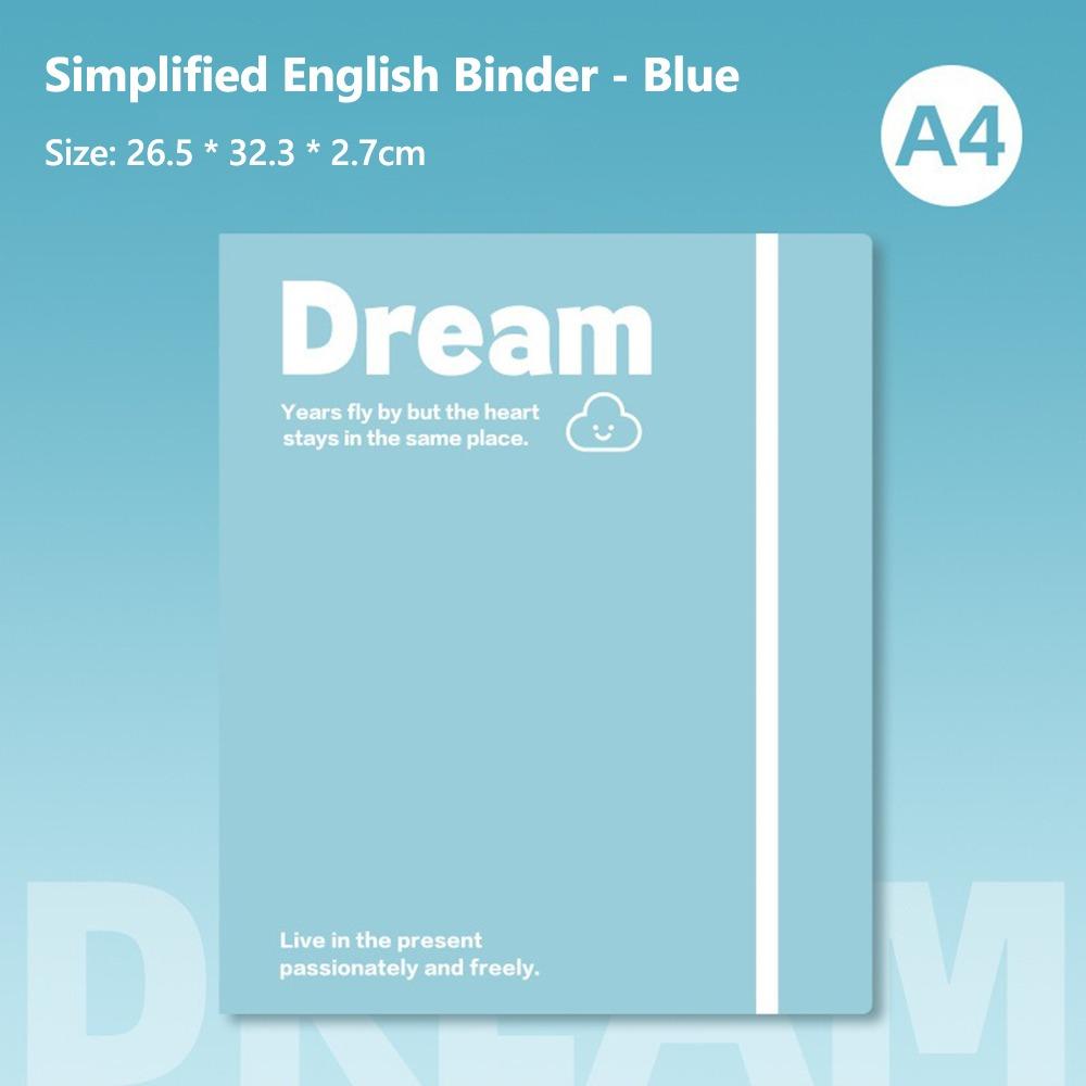 

Loose Leaf Data Book Detachable Exam Paper Storage Bag INS Style File Bag Students Blue Shell