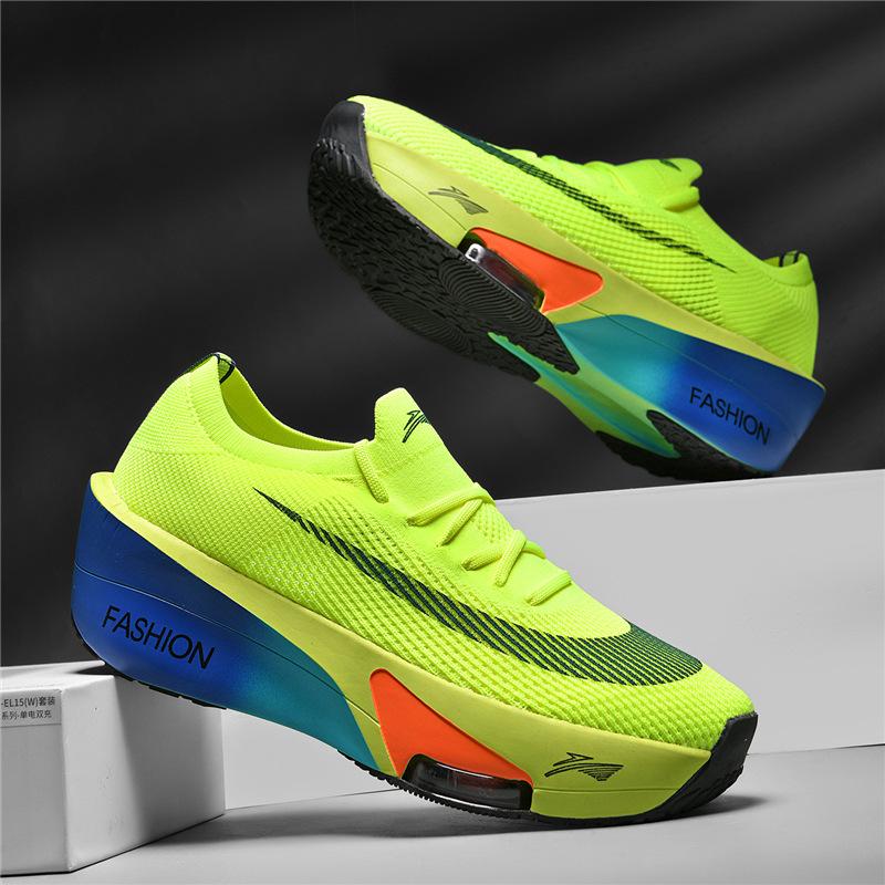 

Air cushion running shoes men s and women s racing carbon board running shoes lightweight breathable single net children s mesh shoes 33