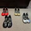Women Split Toe Ninja Tabi Pumps Woman 5cm Heels Mary Janes Round Heels Shoes Buckle Strap Shallow Sandals Shoes For Party Mules