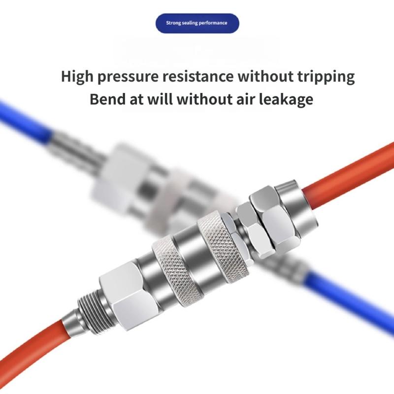Pneumatic Air Hose Quick Release Air Coupling Tube Fitting Connector Coupler Compressor Accessories Easy to Install