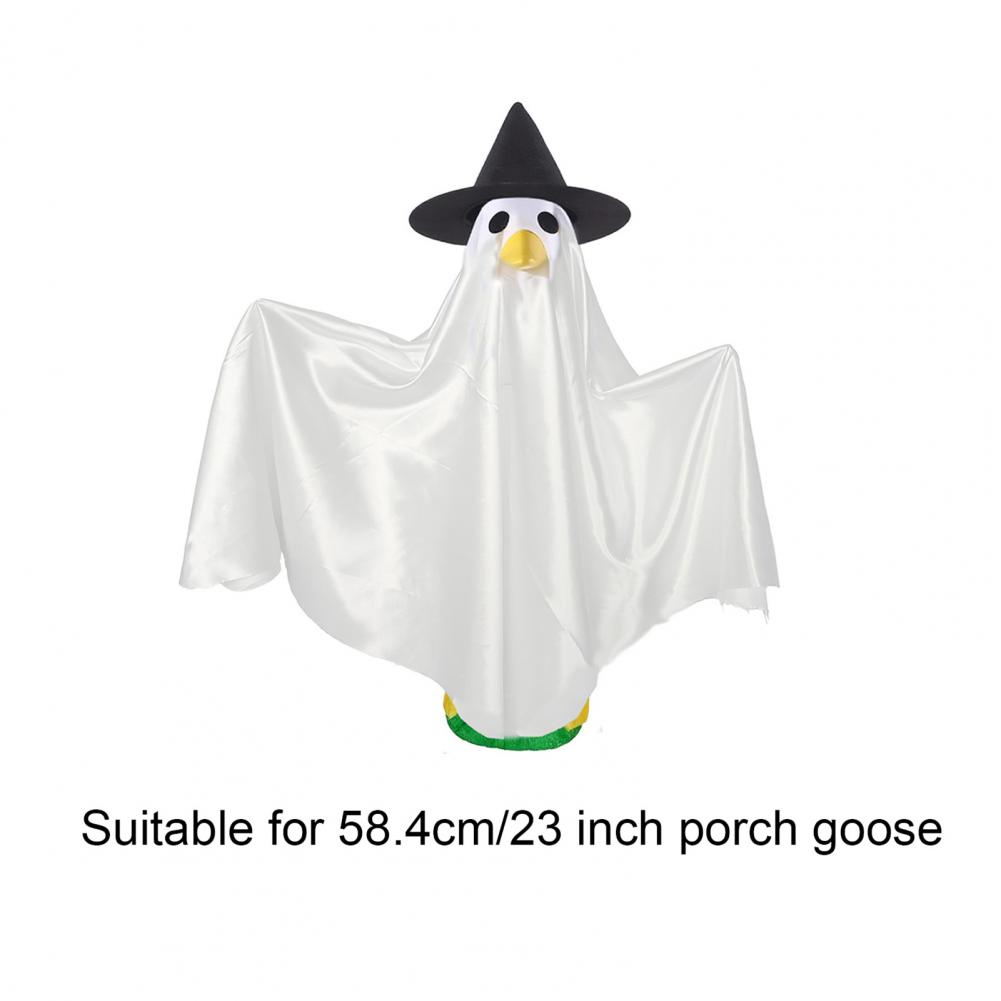 Ghost Goose Halloween Costume Halloween Goose Outfit Spooky Ghost Goose Costume with Witch Hat for Halloween Porch