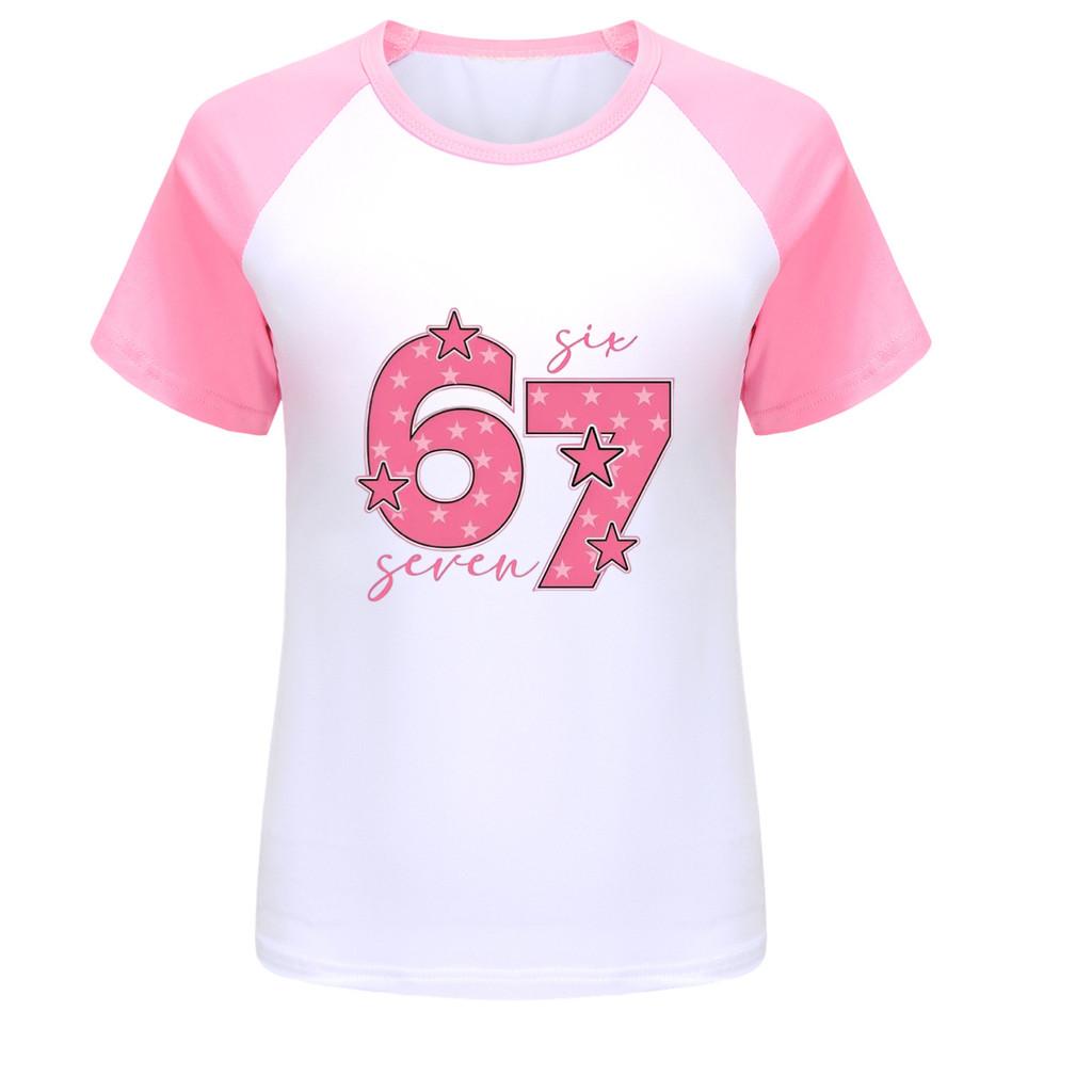 5291 Kids Boys Girls Brainrot 67 Printed Soft Raglan T-Shirt
