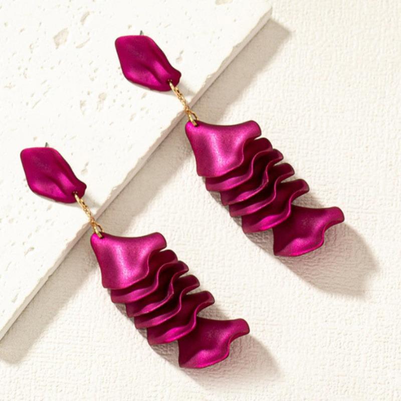 Hot-selling Petal Fringed Earrings Light Luxury High Sense Exaggerated Temperament Sweet Versatile Earrings Earrings