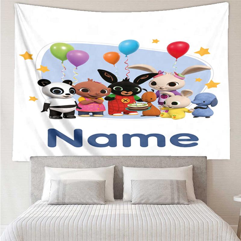 Custom Name Bing Print Tapestry, Backdrop, Easy Setup, Ideal for Bedroom, Office & Living Room, with Aesthetic Wall Hanging Decor.