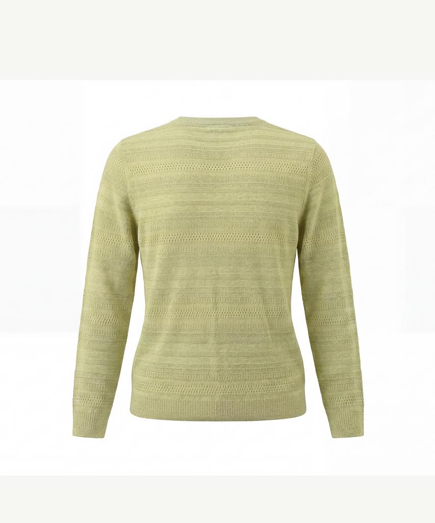 Diale Choir Linen V-Neck Knit - Green