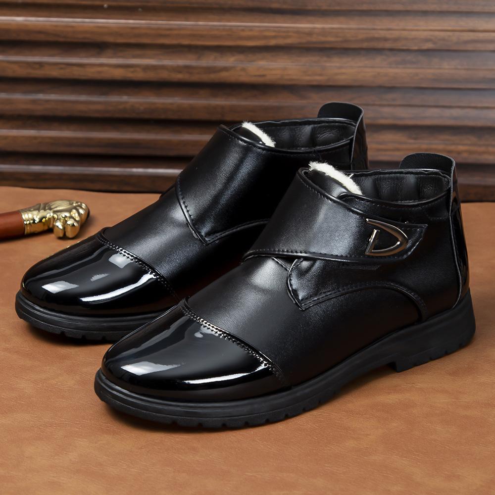 Winter velvet cotton shoes fur integrated casual shoes cold resistance warm men's shoes thickened outdoor snow shoes