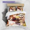Juego de Ropa de Cama con Estampado de Dibujos Animados Colcha Funda de Colcha Funda de Almohada Decoración del Hogar Regalo de Cumpleaños (1 * funda nórdica + 2 * fundas de almohada, sin núcleo)