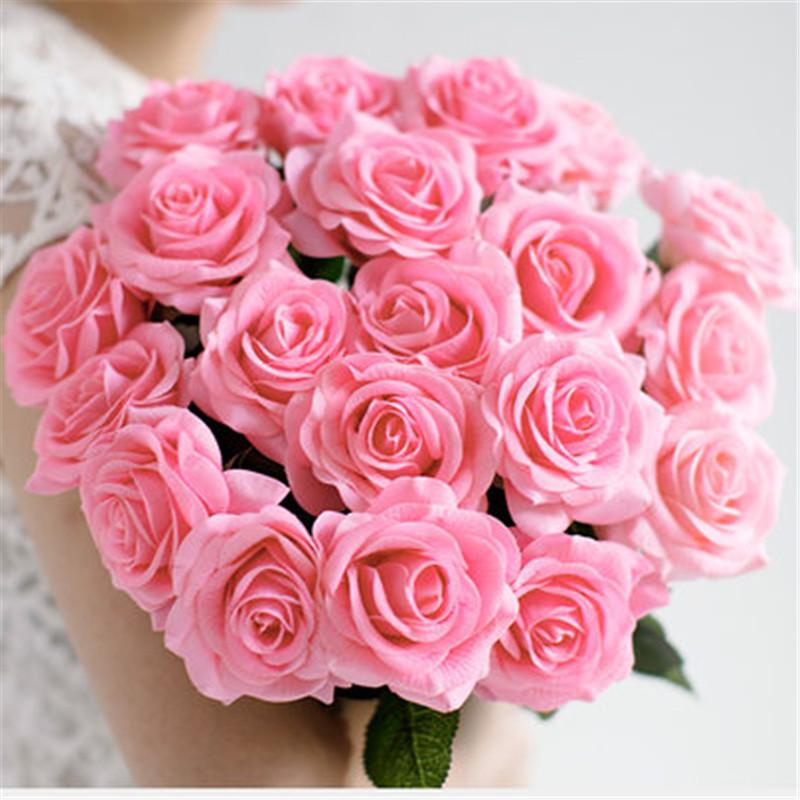 11pcs/Lot Fresh Rose Artificial Flowers Real Touch Rose Floral Home Decorations For Wedding Party Birthday Gifts
