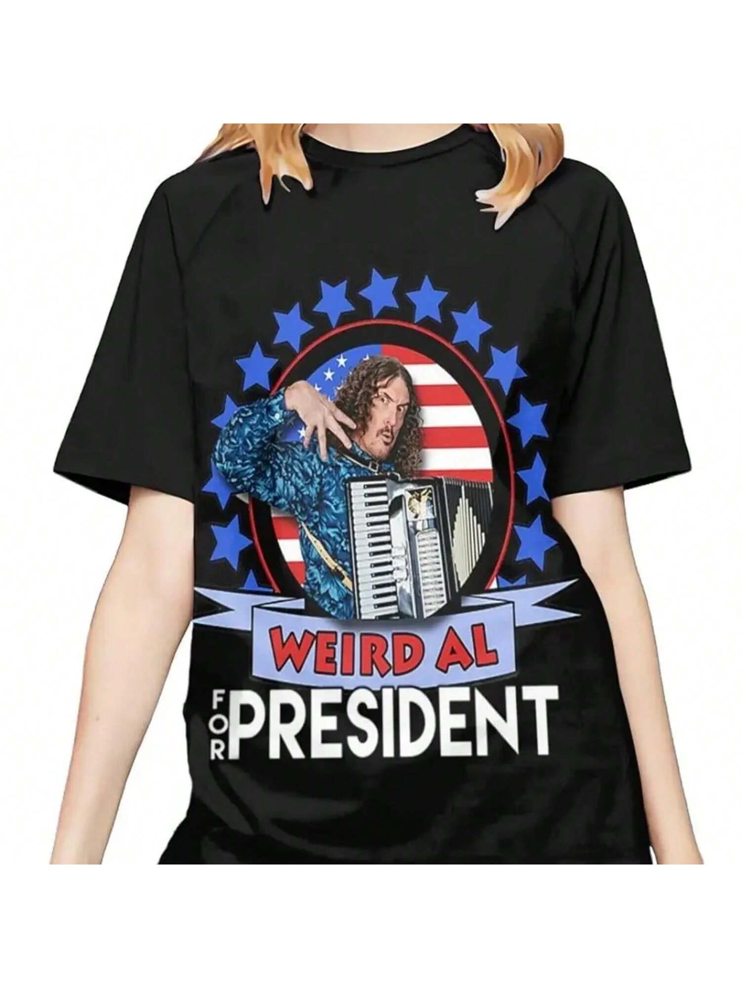 

Weird Al Yankovic Baseball T Shirt Female Casual Tee Summer O-Neck Short Sleeves Tops Black XXXXXL чёрный