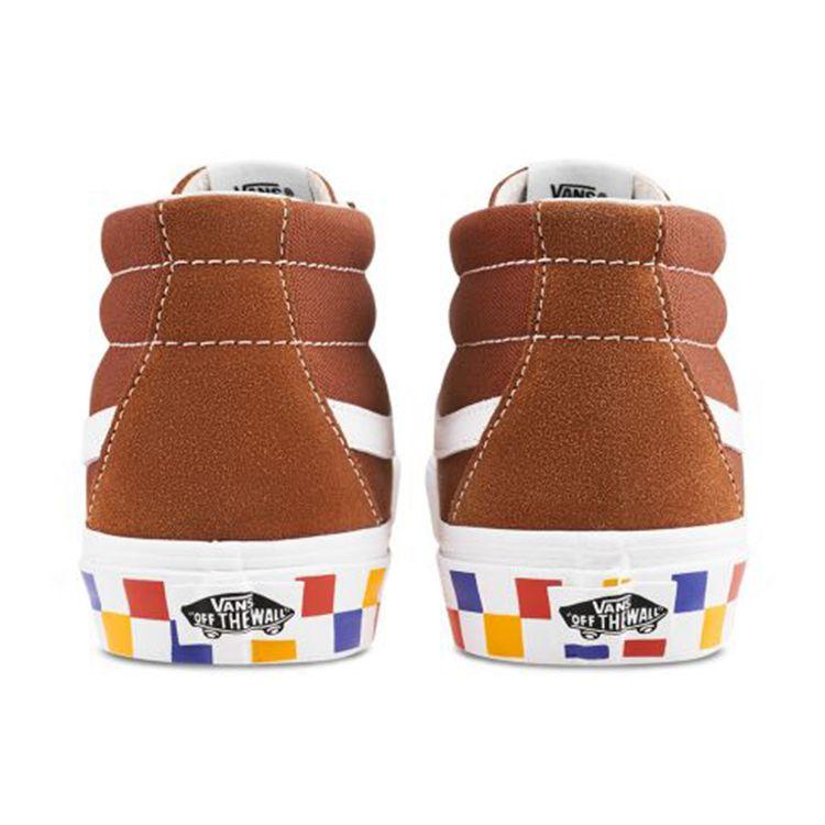 Vans Sk8 Reissue Checkerboard Mid-Top Skate Shoes Unisex Sneakers Redwood VN0A391F2BM