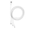 3w1 Kabel przewód Superior Series USB-A - USB-C / iPhone Lightning / micro USB 3.5A 0.5m - biały