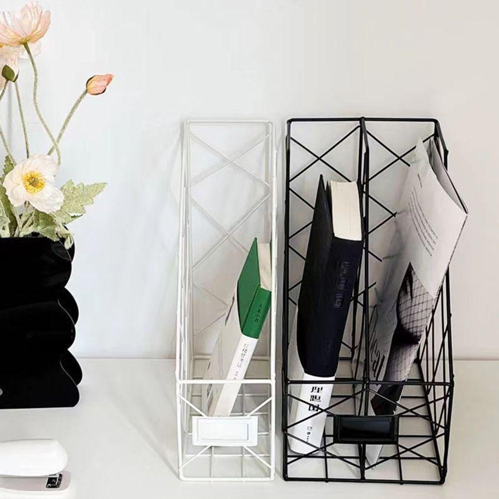 Metalowa siatkowa półka na biurko Półka do przechowywania z kutego żelaza Odporny na zużycie uchwyt na dokumenty Domowe biuro