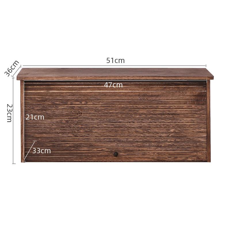 Solid Wood Tea Set Storage Box with Dustproof Roller Shutter