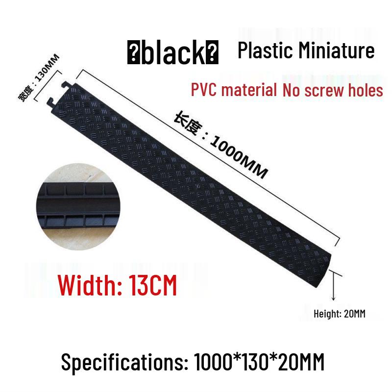 2cm High Mini Rubber Speed Bump and Bicycle Buffer with Yellow-Black Stripes for Parking Space Division