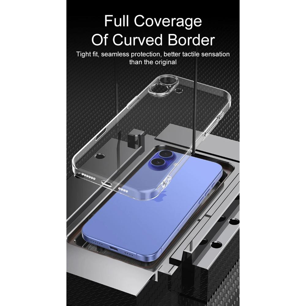 Ultra Thin Silicone Soft Case for IPhone 16 Pro Max Plus Crystal Clear Transparent Full Camera Cover Shell 16pro Promax 16plus