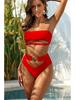 Women's Metal Buckle Bandeau Bandage Bikini - Style 2043