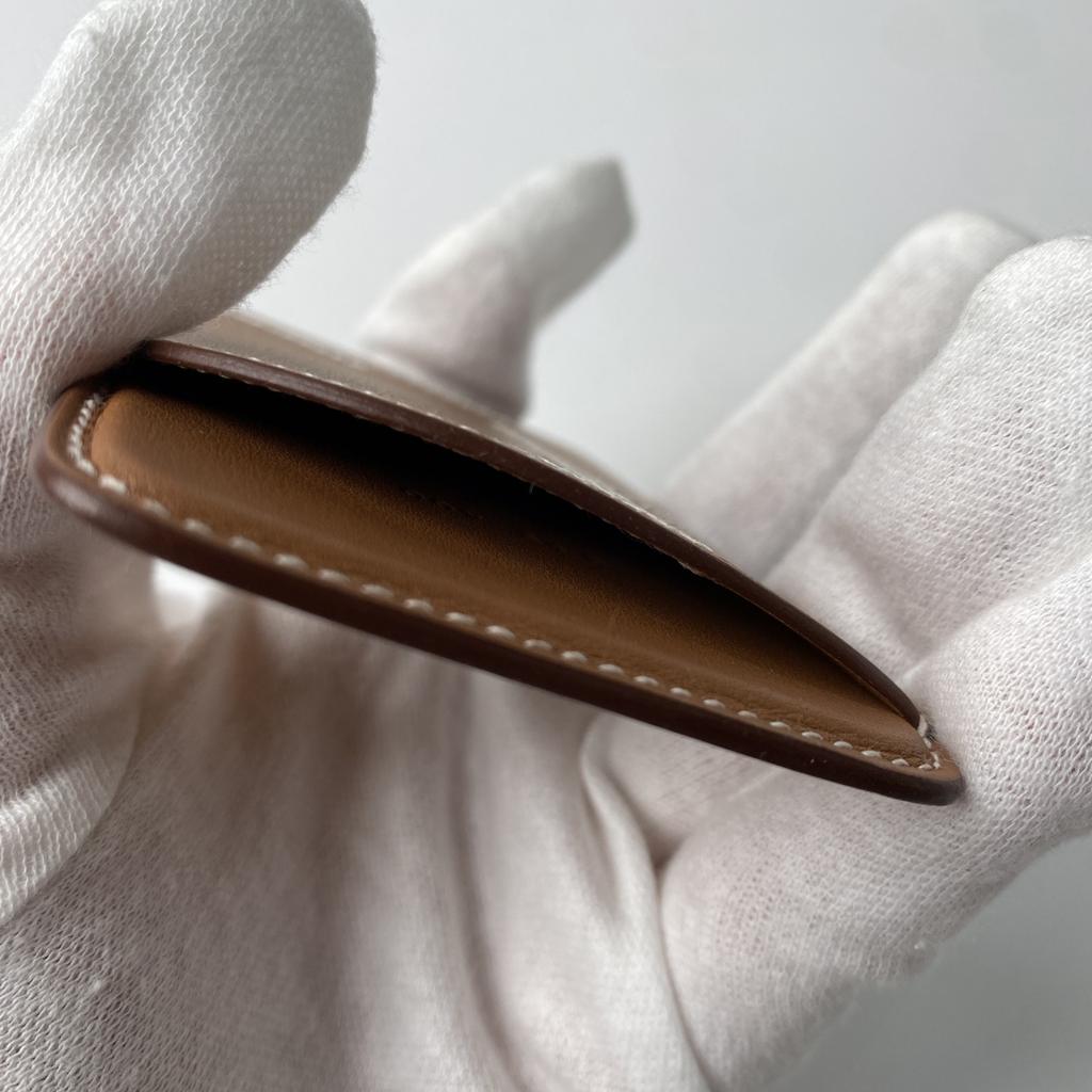 Used HERMESPass Case Brown Leather Women