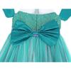Vestito da Principessa Sirena Turchese per Bambine 7-8 Anni 130cm Costume per Halloween Carnevale Natale Pasqua Festa dei Bambini San Valentino