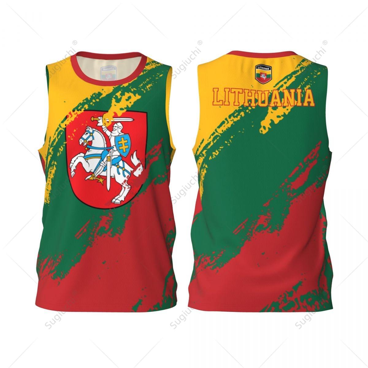 Men Basketball Sports Lithuania Flag Running Fitness Multifunction Jersey Sleeveless shirt Custom Name Nunber Exclusive S