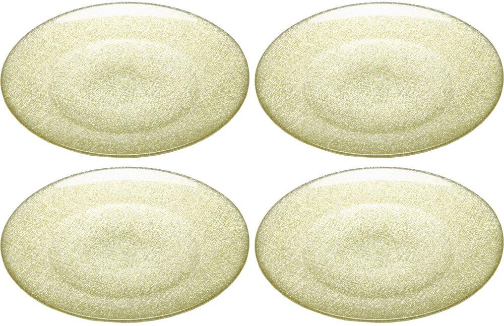 

Vetro Felice Medium Plates, Western Tableware, New Gold, 21cm, Set of 4, Happy Glass Glitter, 323921B G022
