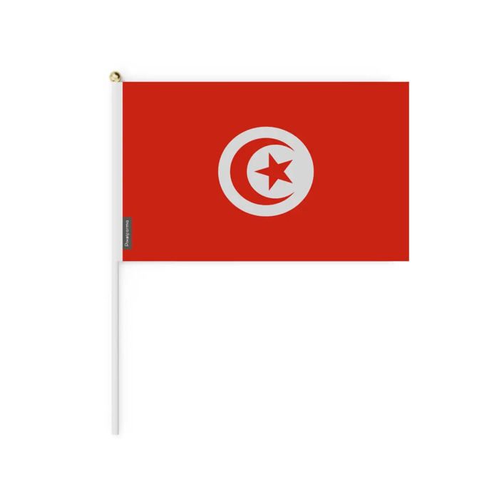 Drapeau - Tunisie - Mini - 20 x 30 cm - Polyester - Léger et résistant