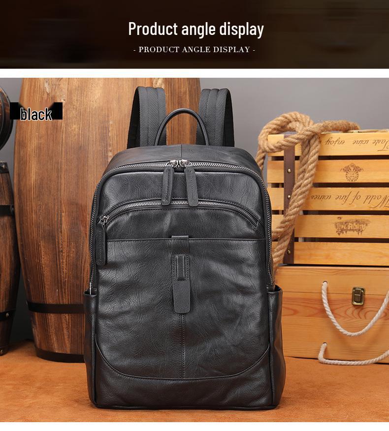 Herrenrucksack aus echtem Leder: Leichte, geräumige, Business Casual Computertasche