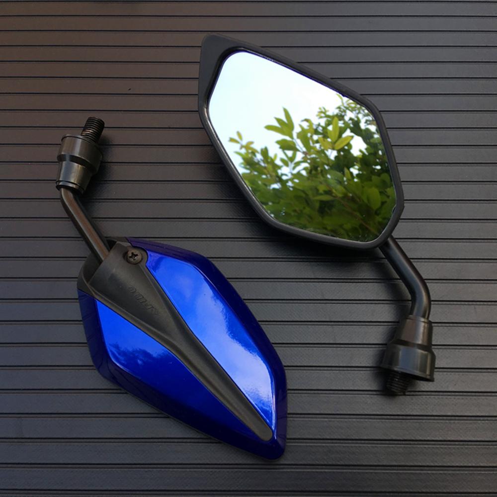 2Pcs/Pair Motorcycle Mirror Scooter E-Bike Rearview Mirrors Electrombile Back Side Convex Mirror 10mm Carbon Fiber