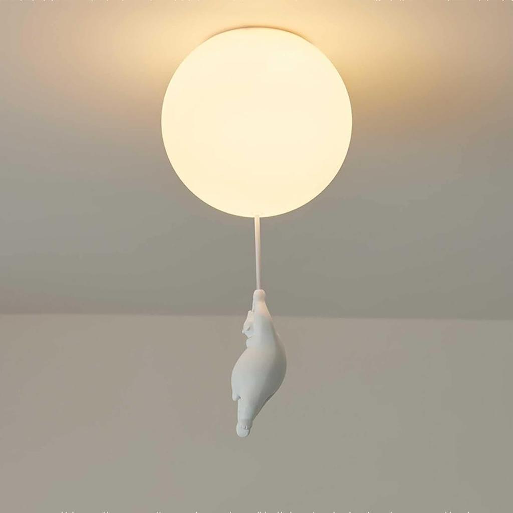 Modern Bear Ceiling Lights, Creative Balloon Decorative Chandelier, Cartoon LED Ceiling Lamps, Polar Bear Pendant Lamp for Kids Rooms (Large)
