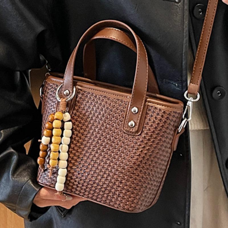 Niche simple personalized handbag bag women's new trendy fashion bucket bag casual shoulder messenger bag