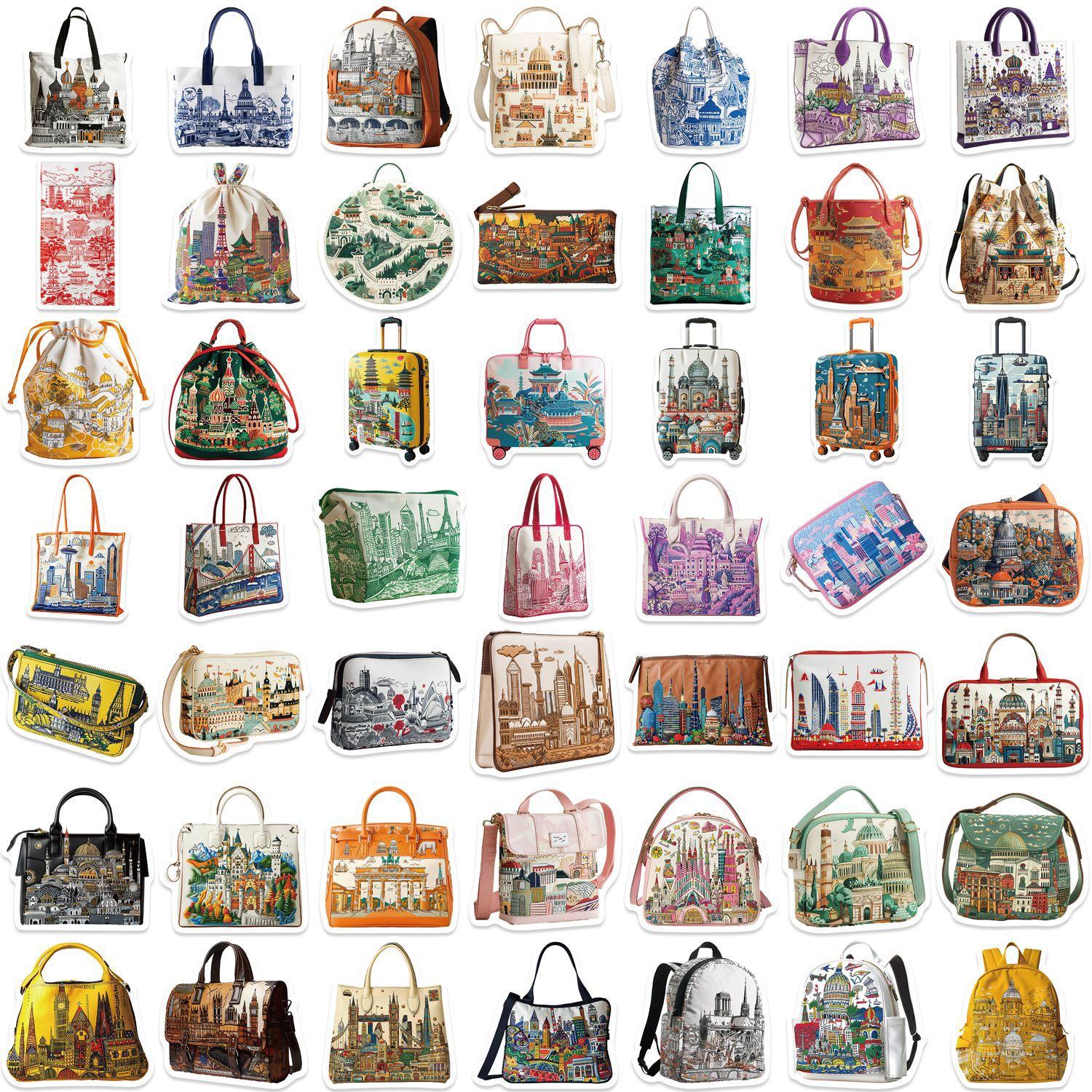 

50 City and Monument Backpack Graffiti Stickers Decorate Guitar Laptop Suitcase DIY Waterproof