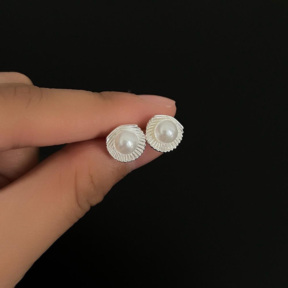 S925 Silver Needle Light Luxury Pearl Zircon Earrings Women's High-end Temperament Niche Versatile Stud Earrings