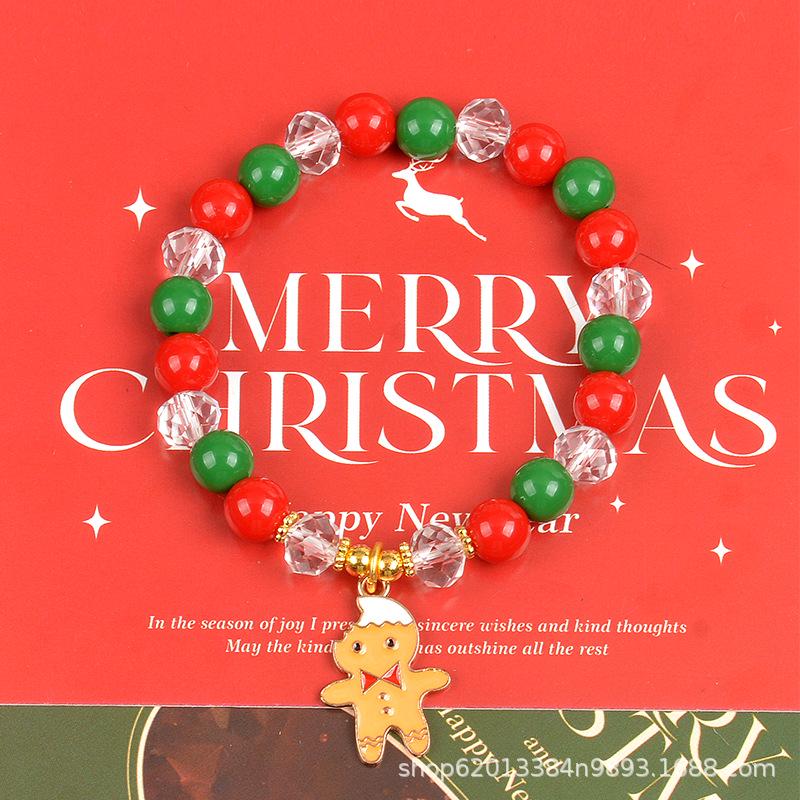 Holiday Beaded Letter & Christmas Tree Bracelet Set - European & American Style
