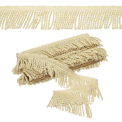 PATIKIL Light Beige Fringe Trim, 5 Yards X 65mm, Curtain Tassel Fabric for Sewing Curtains, Sofas, Clothing, DIY Decoration