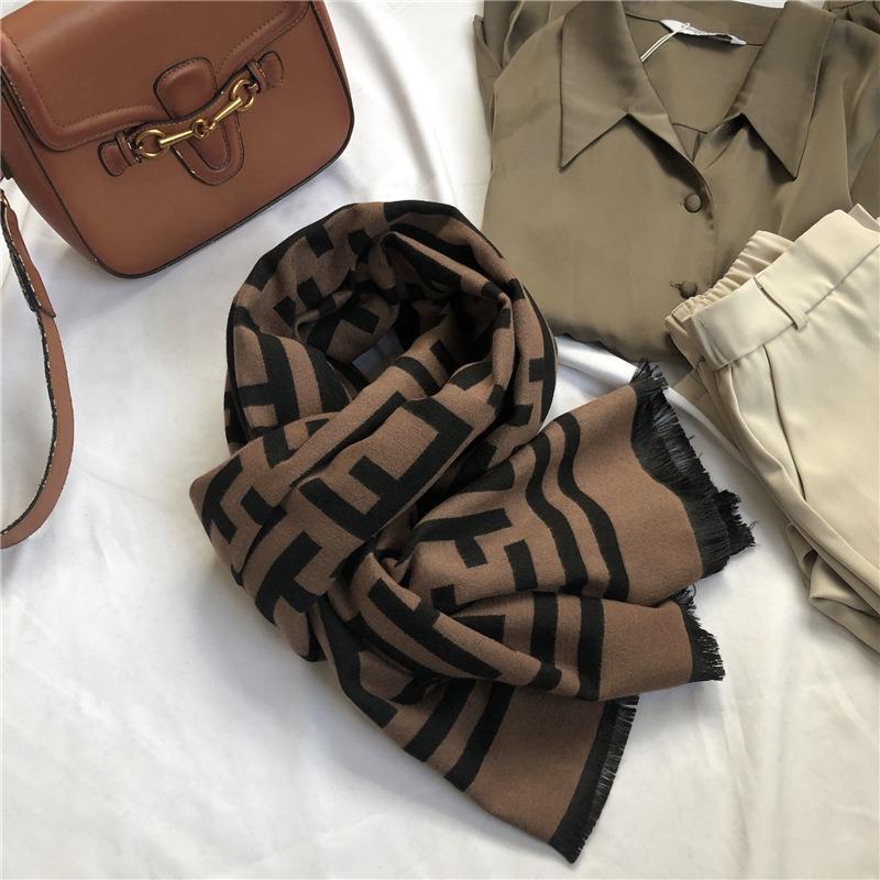 Autumn and Winter New Imitation Cashmere Scarf, Thickened Warm Shawl Micro-business