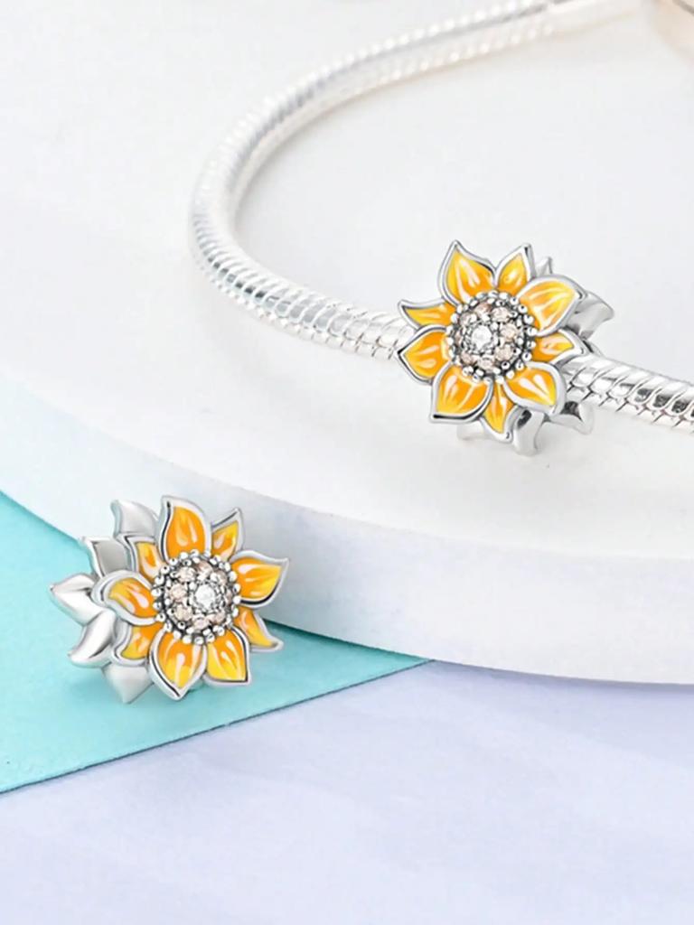 Charms Plata Spring Flowers Beads For Charmsoriginales Bracelet Beads Jewellery Making Women'S Gift