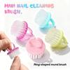 Pack Of 4 Round Head Nail Cleaning Brushes In Macaron Colors For Gentle Nail Hygiene Ergonomic Grip And Portable Travel Friendly Design