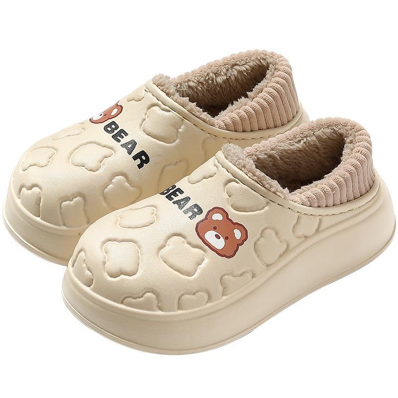 Waterproof cotton slippers women's new autumn and winter bags and indoor home use non-slip warm thick-soled confinement cotton shoes