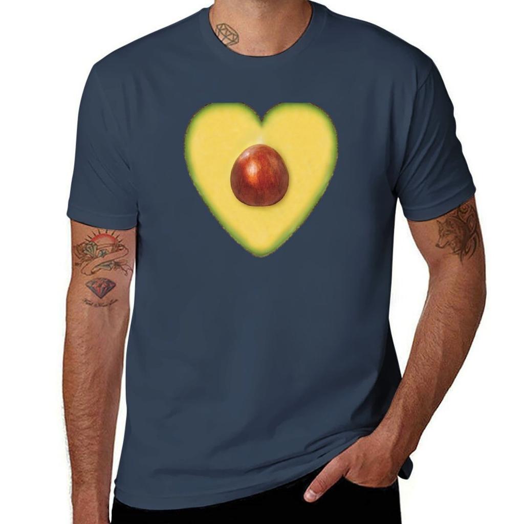 Valentine Avocado Heart TShirt Plus Size Summer Short Sleeve TShirt