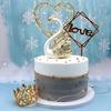 Fashion Crown Swan Topper pentru tort pentru aniversarea nunții