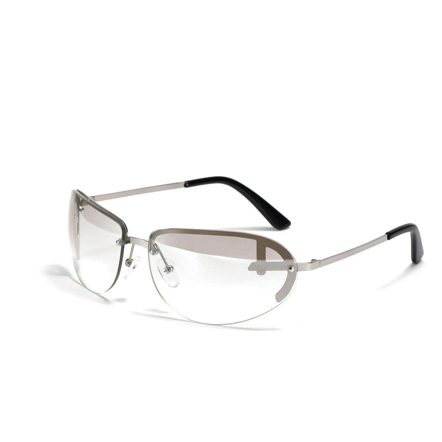 

Half-Frame Glasses, Technological Sense, Futuristic Sunglasses, Female Ins Personality, Half-Frame Sunglasses, Male Cat Glasses