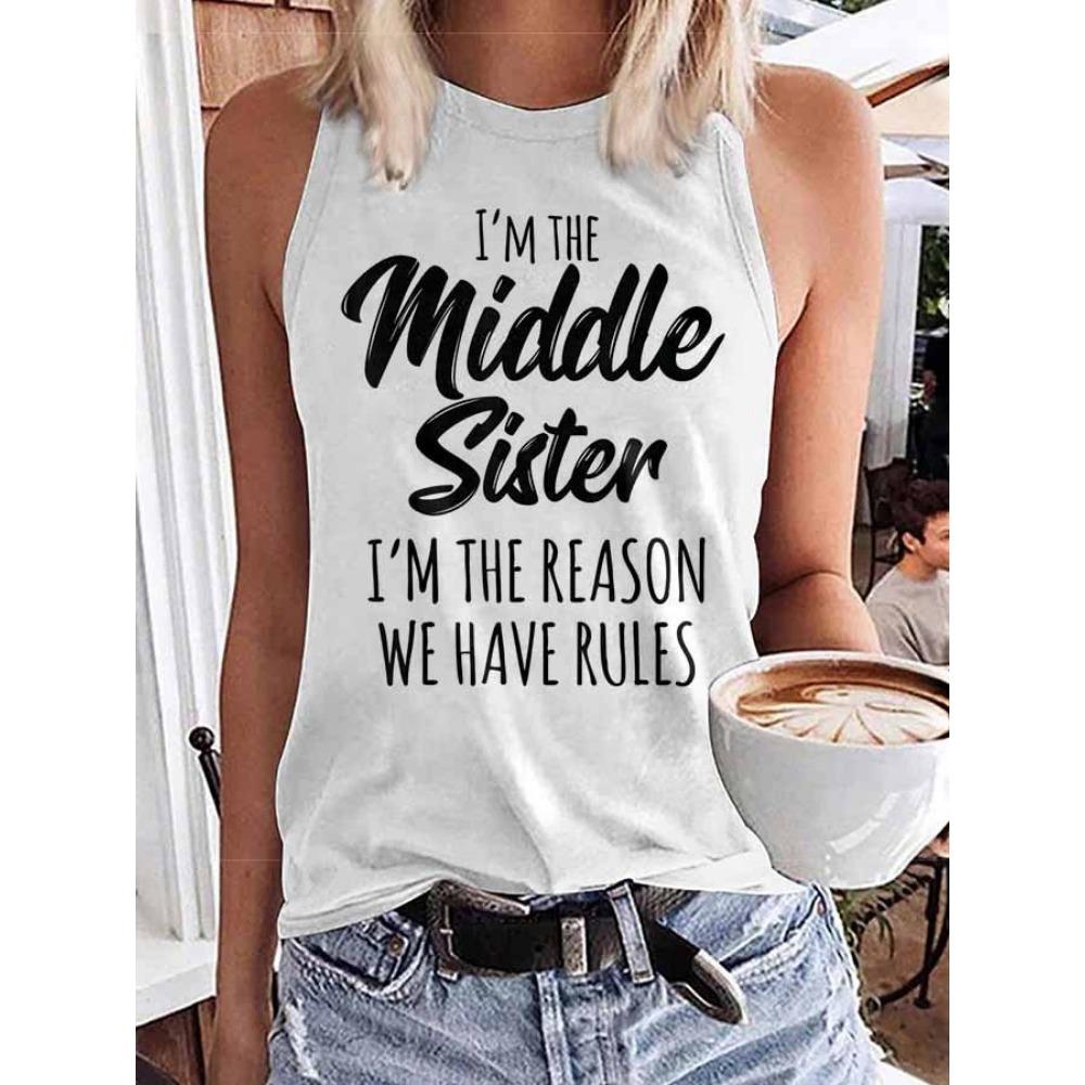 Summer Letter 3D Printed Tank Tops Women's Casual Fashion Streetwear Sleeveless O-Neck Vest Ladies Girl Camisole Woman Clothing